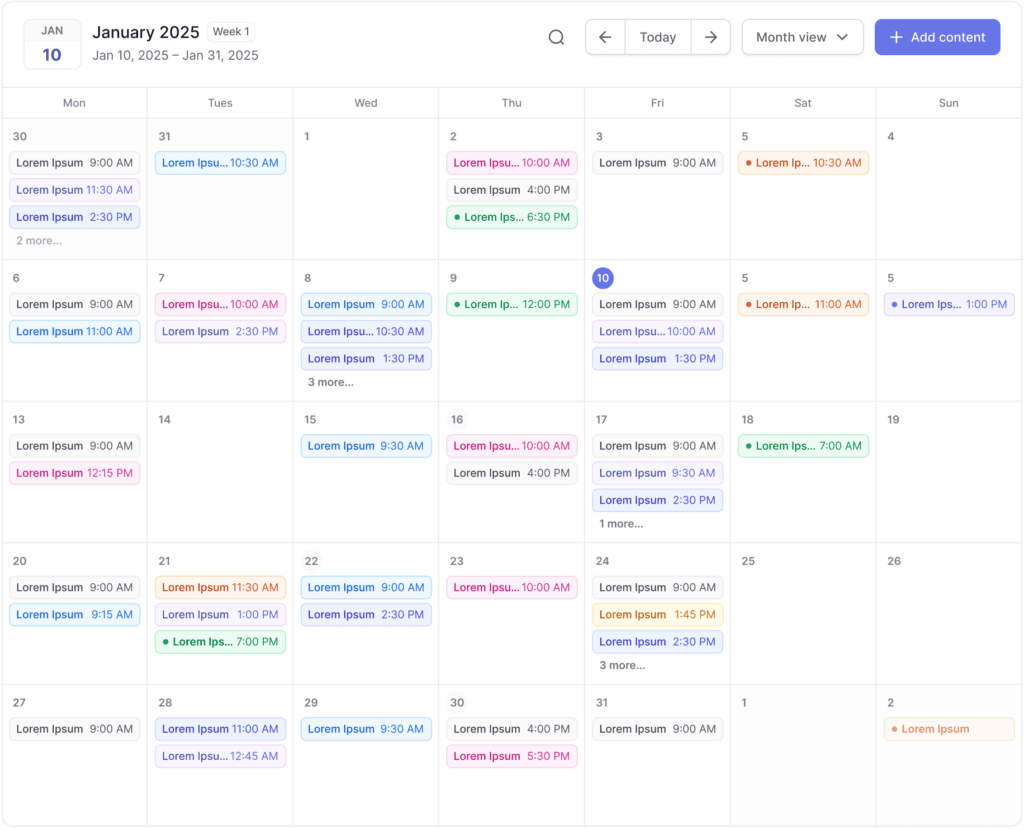Contenvo Content Calendar